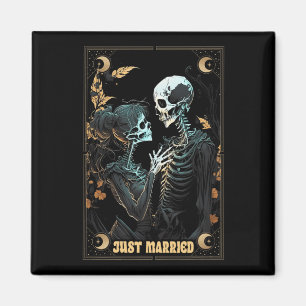 Funny Just Married Husband Ehefrau Skeleton Bachel Magnet