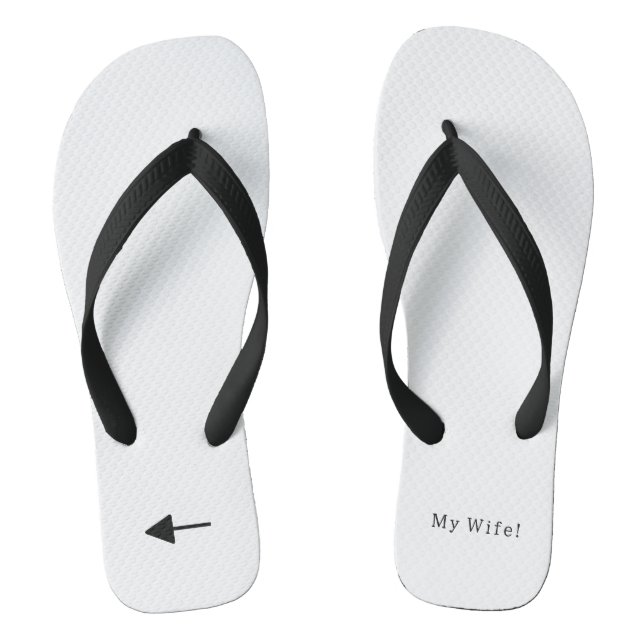 Funny Just Married My Wife Marriage Arrow Flip Flops (Fußbett)