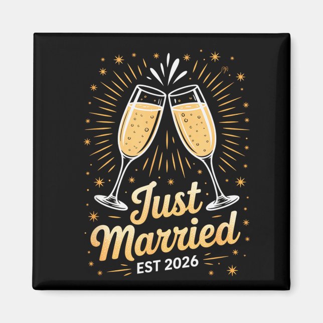 Funny Just Married Newlywed Honeymoon Couple 2026  Magnet (Vorne)