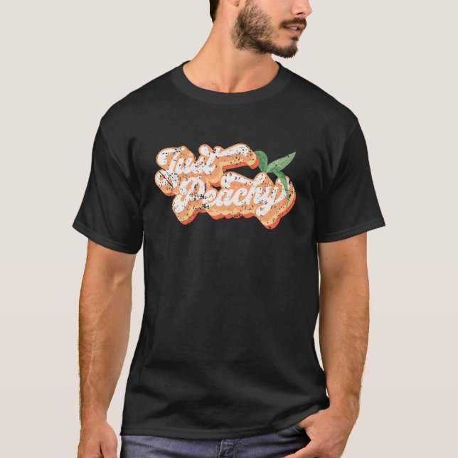Funny Just Peachy Retro 70er Georgia Paches Sommer T-Shirt (Vorderseite)