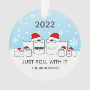 Funny Just Roll mit it Toilettenpapier Familie von Ornament
