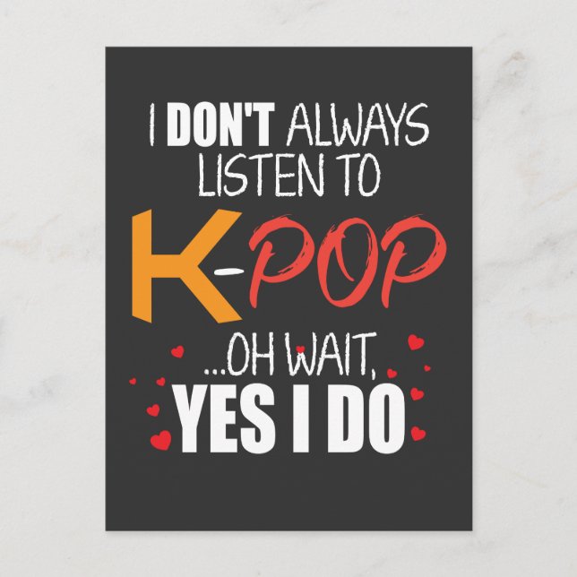 Funny K-Pop Geschenk Idee Koreanische Musik Lover Postkarte (Vorderseite)