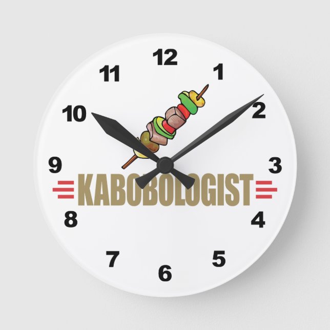 Funny Kabob Runde Wanduhr (Vorderseite)