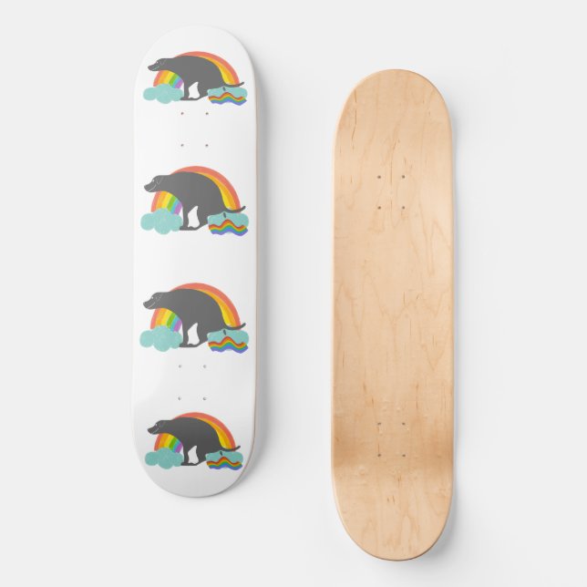 Funny kackend Regenbogen Dog Skateboard (Vorderseite)