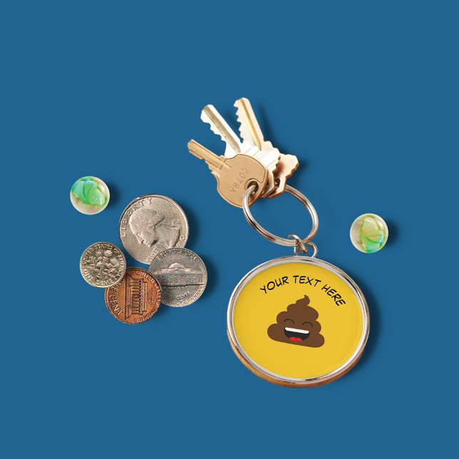 Funny Kackte Emoji mit Custom Message Schlüsselanhänger (Von Creator hochgeladen)