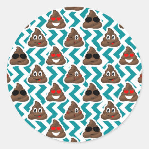 Funny Kackte Emojis Aquamarin Gemustert Stickers