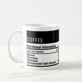 Funny Kaffee Ernährungsinformation Kaffeemaschine  Kaffeetasse