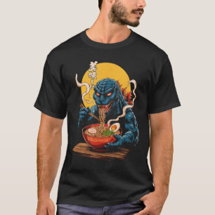 Funny Kaiju Eating Ramen Japanisches Monster Lover T-Shirt