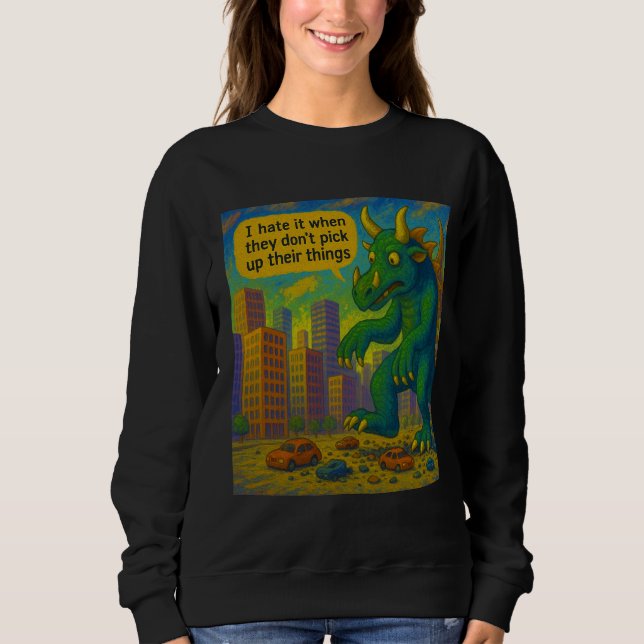 Funny Kaiju Monster Art auf Sachen Fantasy Sweatshirt (Vorderseite)