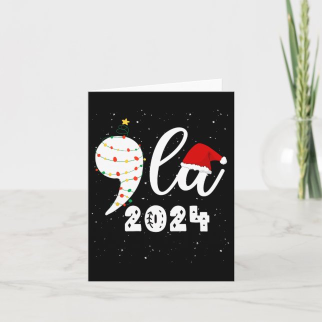 Funny Kamala Harris 2024 Comma La Christmas Karte (Vorderseite)