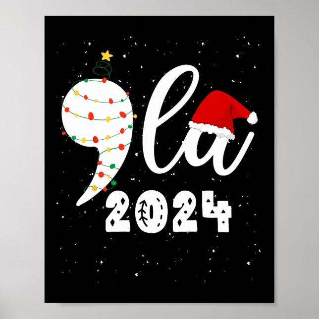 Funny Kamala Harris 2024 Comma La Christmas Poster (Vorne)
