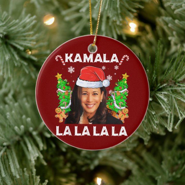Funny Kamala Harris 2024 Weihnachten Ugly Geschenk Keramik Ornament (Baum)