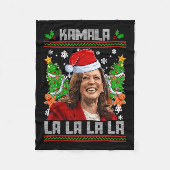 Funny Kamala Harris 2024 Weihnachts Comma La Men W Fleecedecke (Vorderseite)