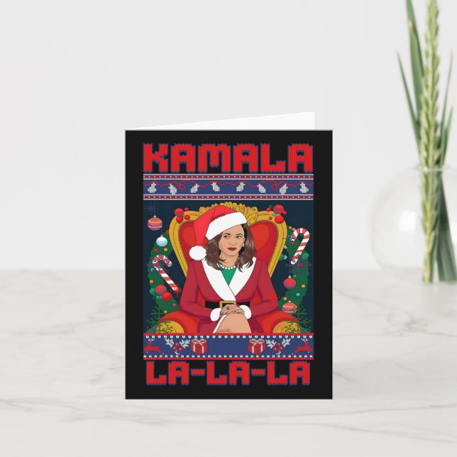 Funny Kamala Harris 2024 Weihnachts Comma La Men W Karte (Vorderseite)