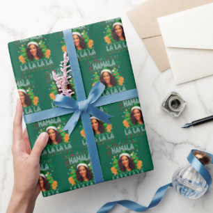 Funny Kamala Harris 2024 Weihnachts Grün Geschenkpapier