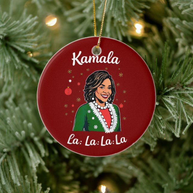 Funny Kamala Harris 2024 Weihnachts Weihnachts Wei Keramik Ornament (Baum)