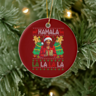Funny Kamala Harris 2024 Weihnachtsfrauen Weihnach Keramik Ornament