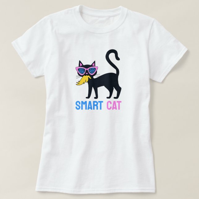 Funny Kamala Harris Black Cat Smart T - Shirt Cust (Design vorne)