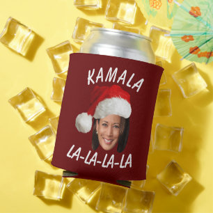 Funny Kamala Harris Face Weihnachtsmannmütze Weihn Dosenkühler