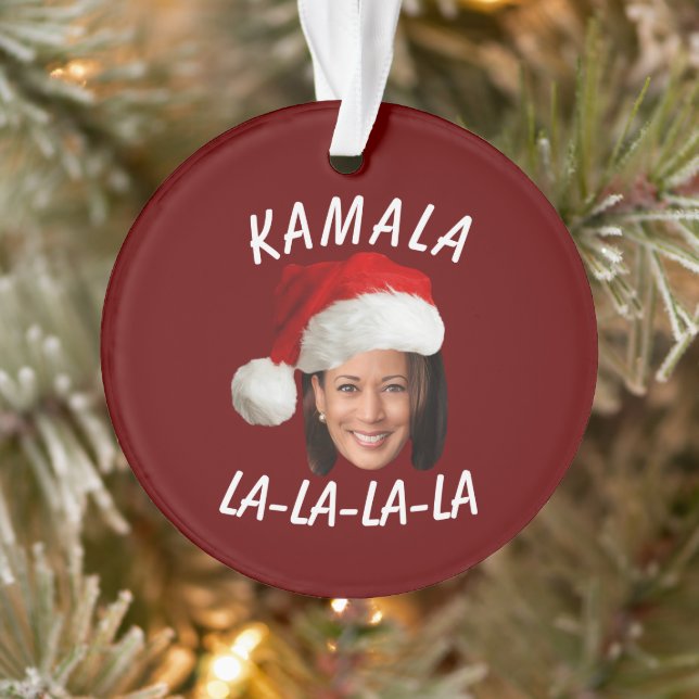 Funny Kamala Harris Face Weihnachtsmannmütze Weihn Ornament (Baum)