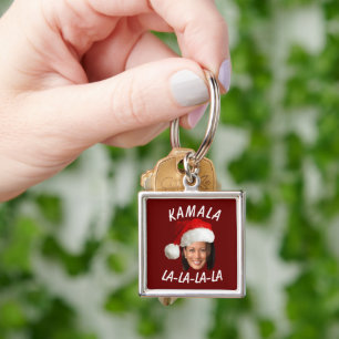Funny Kamala Harris Face Weihnachtsmannmütze Weihn Schlüsselanhänger
