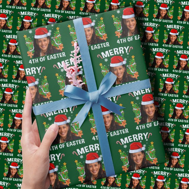 Funny Kamala Harris Merry 4. Ostern Geschenkpapier (Von Creator hochgeladen)