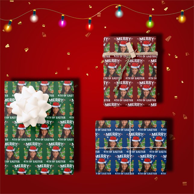 Funny Kamala Harris Merry 4. Ostern Geschenkpapier Set (Von Creator hochgeladen)