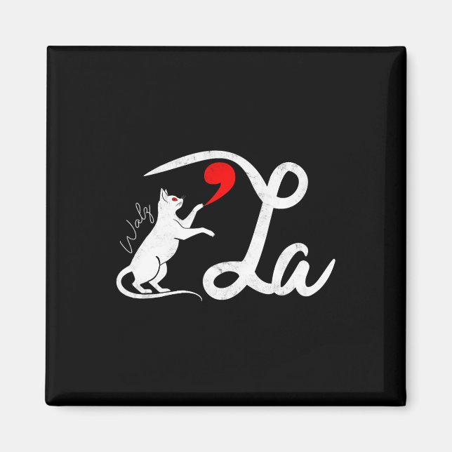 Funny Kamala Harris Tim Wheimer 2024 Cat Comma La Magnet (Vorne)