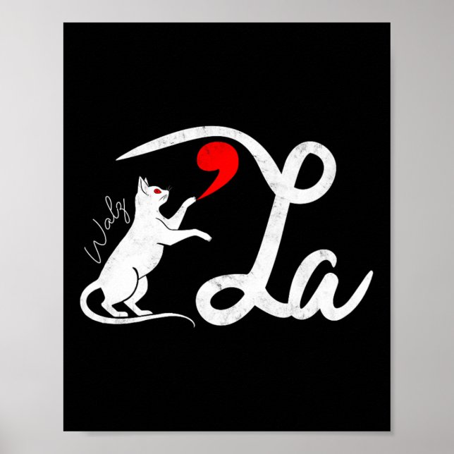 Funny Kamala Harris Tim Wheimer 2024 Cat Comma La Poster (Vorne)