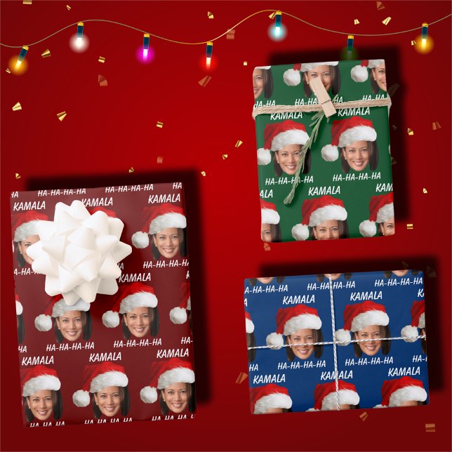 Funny Kamala Harris Weihnachten Geschenkpapier Set (Von Creator hochgeladen)
