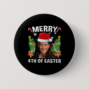 Funny Kamala Harris Weihnachtsfeier Weihnachtsmann Button