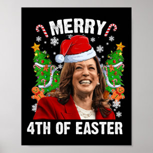Funny Kamala Harris Weihnachtsfeier Weihnachtsmann Poster