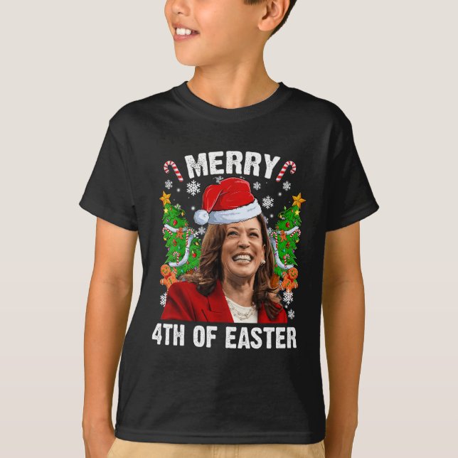 Funny Kamala Harris Weihnachtsfeier Weihnachtsmann T-Shirt (Vorderseite)