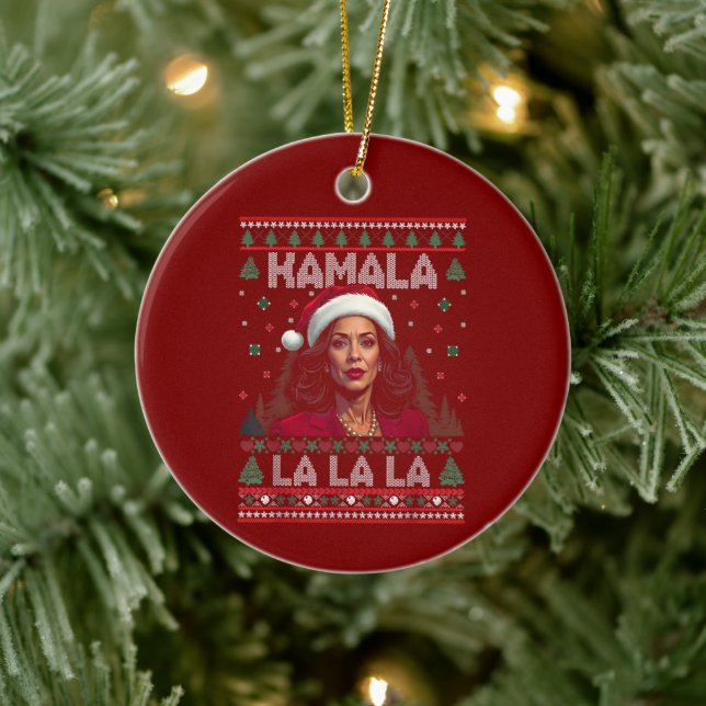 Funny Kamala Santa Claus Weihnachten Ugly Geschenk Keramik Ornament (Baum)