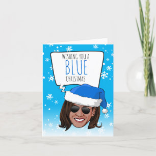 Funny Kamala wünscht Ihnen ein blaues Weihnachten Karte