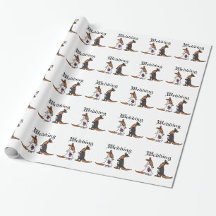 Funny Kangaroo Bride und Groom Wedding Design Geschenkpapier