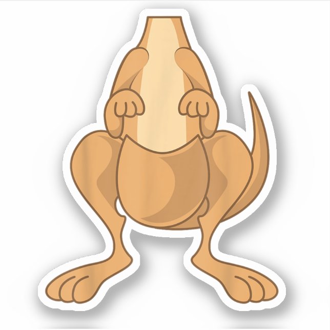 Funny Kangaroo Kostüm Funny Halloween Easy DIY Aufkleber (Vorderseite)