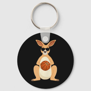Funny Kangaroo Sungles spielen Basketball Schlüsselanhänger