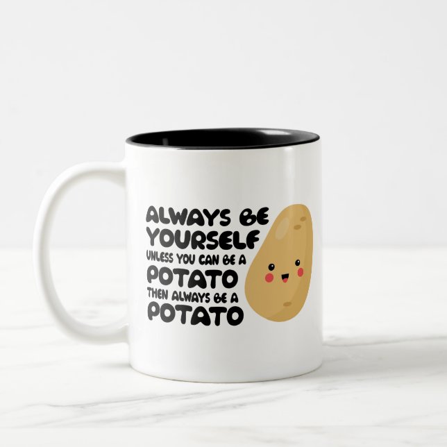 Funny, Kann eine Kartoffel dann immer eine Kartoff Zweifarbige Tasse (Links)