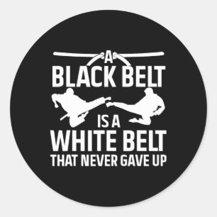 Funny Karate Black Belt für Männer Frauen Taekwond Runder Aufkleber