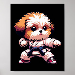 Funny Karate Bolonka Hunde Humor Martial Arts Fun  Poster