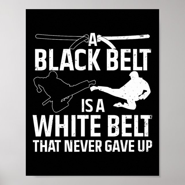 Funny Karate Design Damen Black Belt Marti Poster (Vorne)