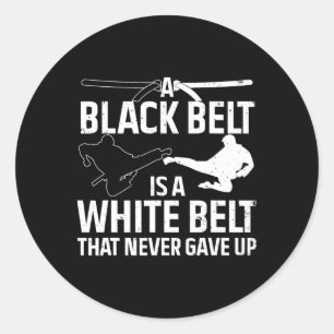 Funny Karate Design Damen Black Belt Marti Runder Aufkleber