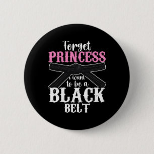 Funny Karate Design für Frauen Girls Black Belt Ma Button