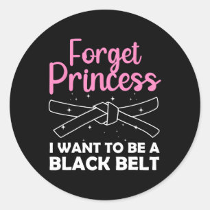 Funny Karate Design für Frauen Girls Black Belt Ma Runder Aufkleber