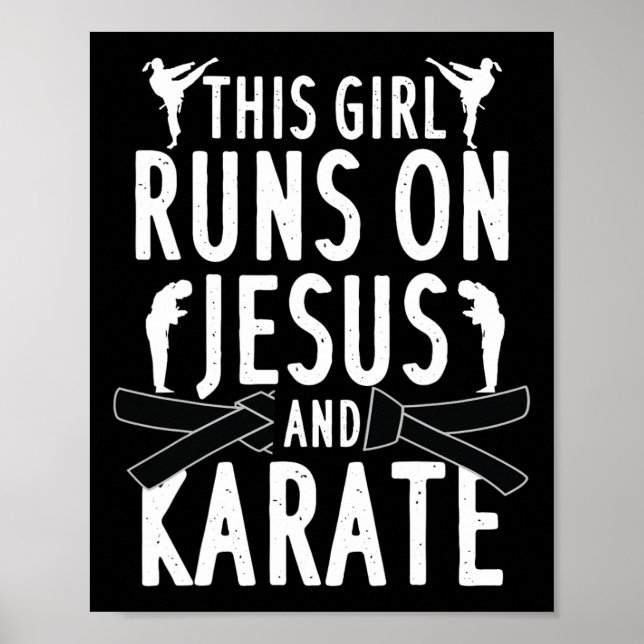 Funny Karate Design für Frauen Mädchen Karate Poster (Vorne)