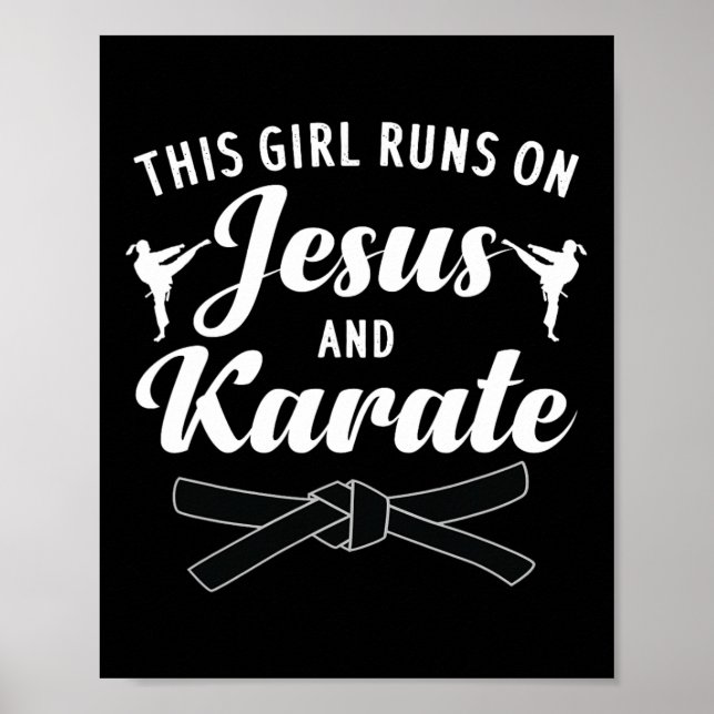 Funny Karate Design für Frauen Mädchen Karate Poster (Vorne)
