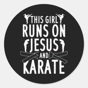 Funny Karate Design für Frauen Mädchen Karate Runder Aufkleber
