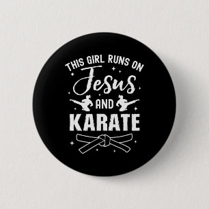 Funny Karate Design für Mädchen Frauen Karate Button