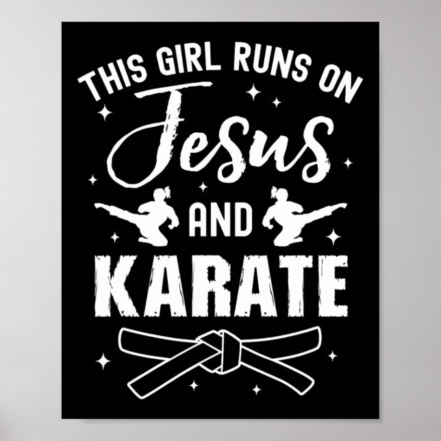 Funny Karate Design für Mädchen Frauen Karate Poster (Vorne)